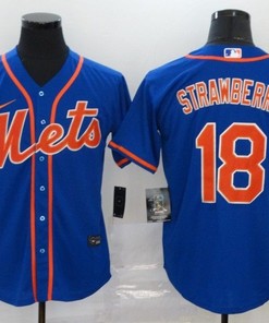 New York Mets Darryl Strawberry #18 2020 Mlb Blue Jersey