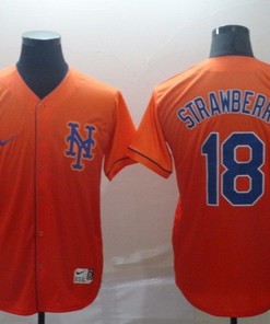 New York Mets Darryl Strawberry #18 2020 Mlb Gradient Orange Jersey