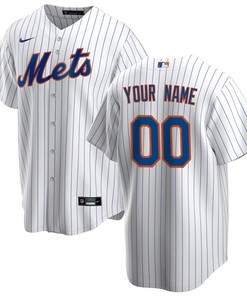 New York Mets Home Custom Men Jersey - White