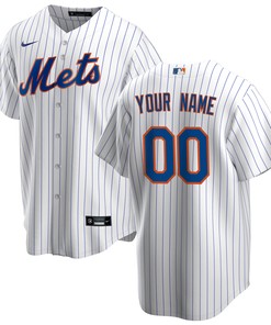 New York Mets Home Replica Custom Jersey - White Custom Jerseys Mlb Ver 1