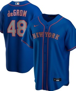 New York Mets Jacob Degrom #48 2020 Mlb Dark Blue Jersey