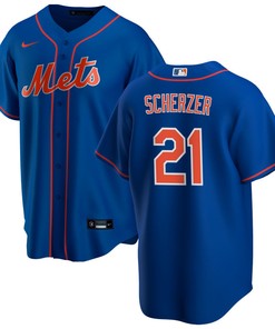 New York Mets Max Scherzer 21 Mlb Royal Alternate Official Jersey Gift For Mets Fans