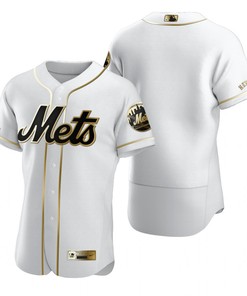 New York Mets Mlb Golden Brandedition White Jersey Gift For Mets Fans