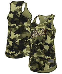New York Mets New Era Womens 2022 Mlb Armed Forces Day Camo Racerback Tank Top - Green
