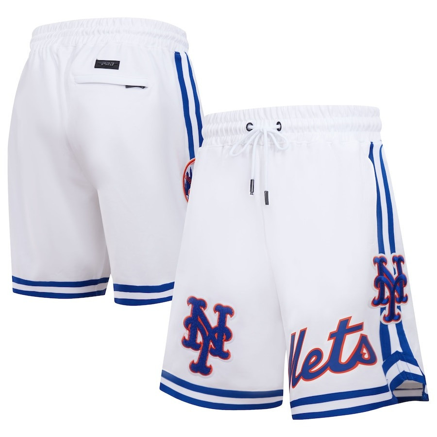New york mets team logo shorts white men bluefink