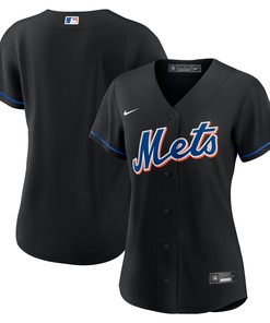 New York Mets Womens 2022 Alternate Replica Team Jersey - Black Mlb