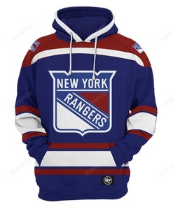 New York Rangers 3D Hoodie Zip Hoodies