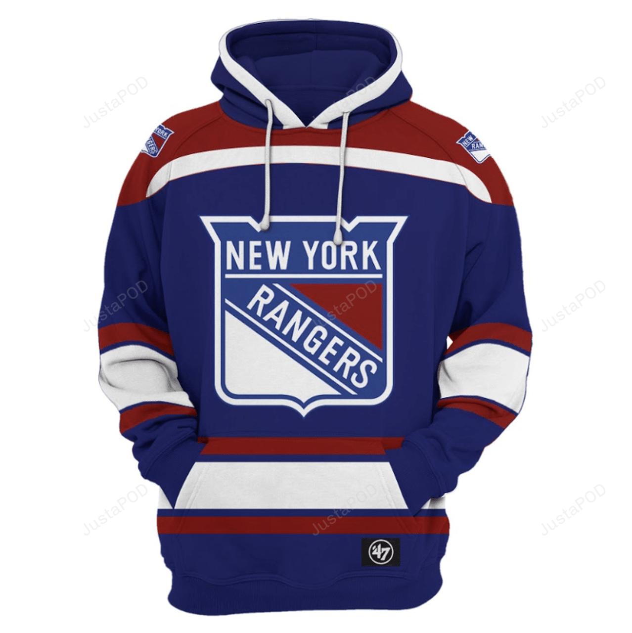 New York Rangers 3D Hoodie Zip Hoodies