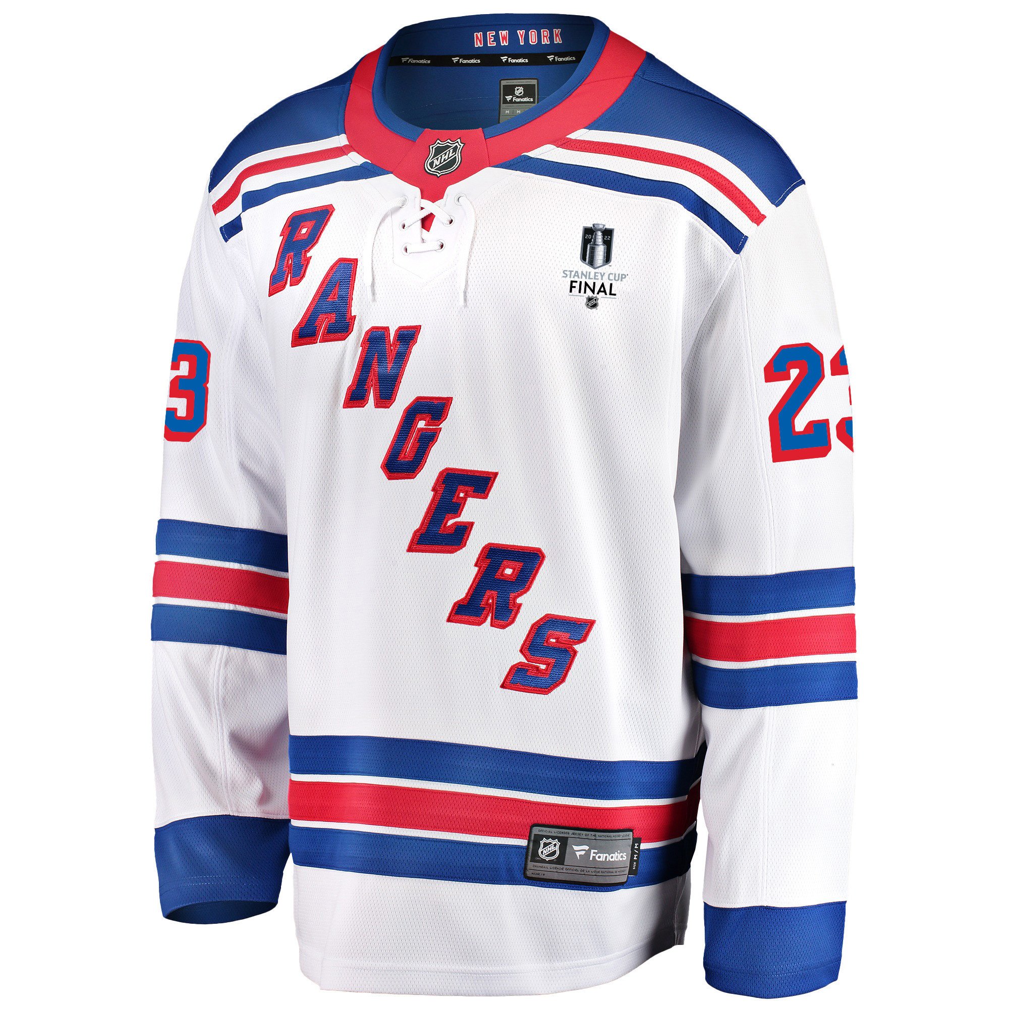 New York Rangers Adam Fox 23 Away 2022 Stanley Cup Final Breakaway Men Jersey - White