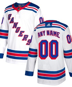 New York Rangers Adidas Authentic Custom Jersey - White Custom Jerseys Nhl