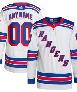 New York Rangers Adidas Away Primegreen Authentic Pro Custom Jersey - White Custom Jerseys Nhl