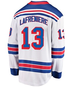New York Rangers Alexis Lafreniere 13 Away 2022 Stanley Cup Final Breakaway Men Jersey - White
