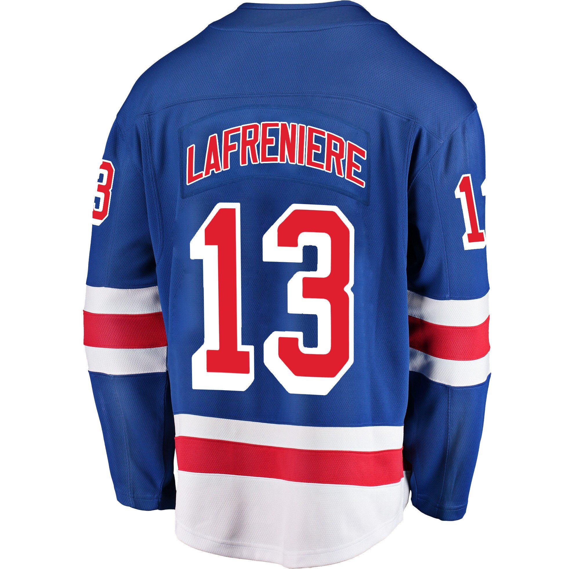 New York Rangers Alexis Lafreniere 13 Home 2022 Stanley Cup Final Breakaway Men Jersey - Blue