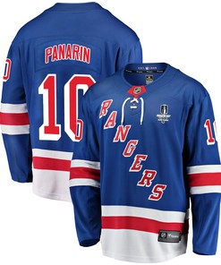 New York Rangers Artemi Panarin 10 Home 2022 Stanley Cup Final Breakaway Men Jersey - Blue