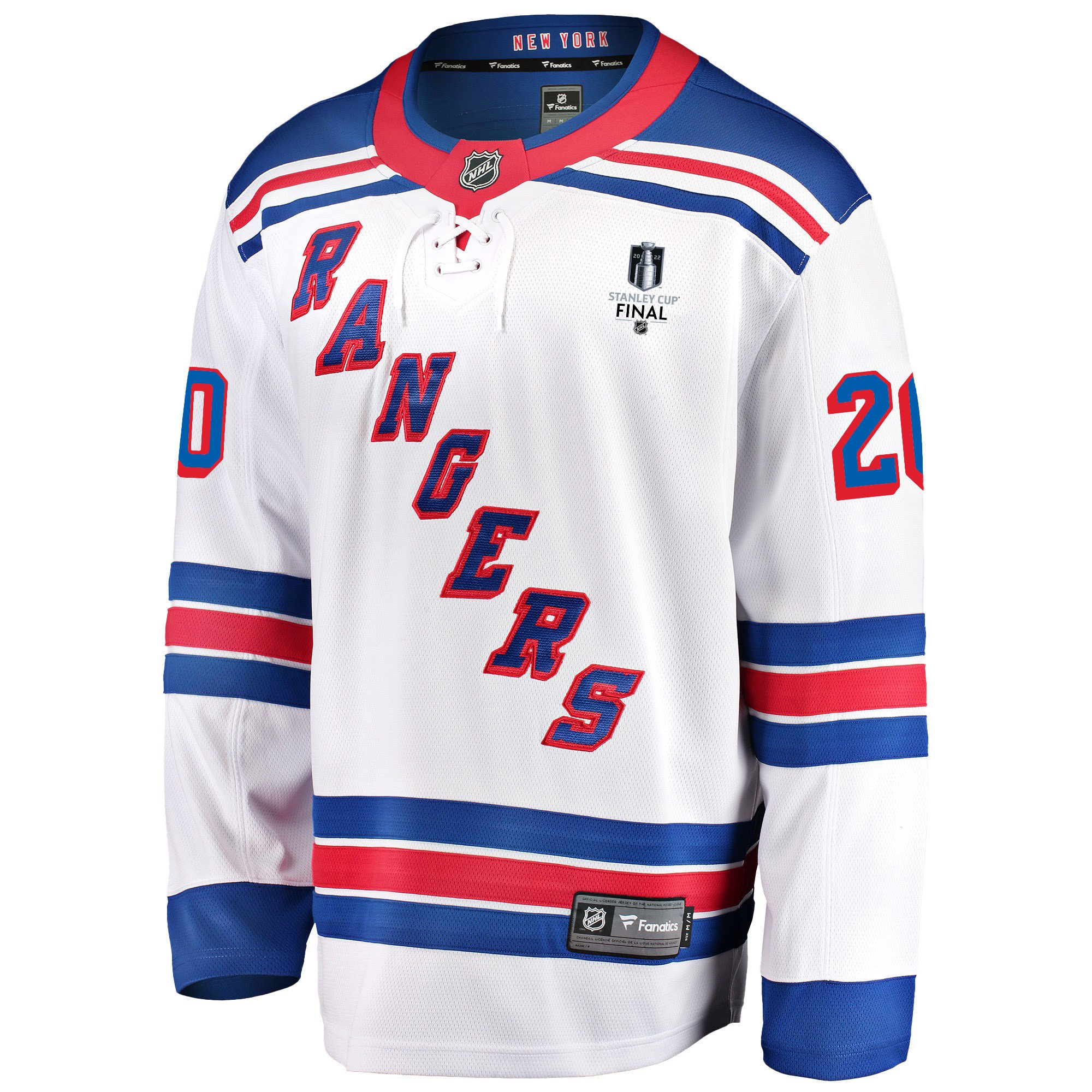 New York Rangers Chris Kreider 20 Away 2022 Stanley Cup Final Breakaway Men Jersey - White