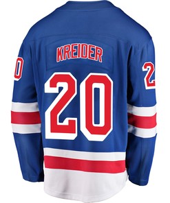 New York Rangers Chris Kreider 20 Home 2022 Stanley Cup Final Breakaway Men Jersey - Blue
