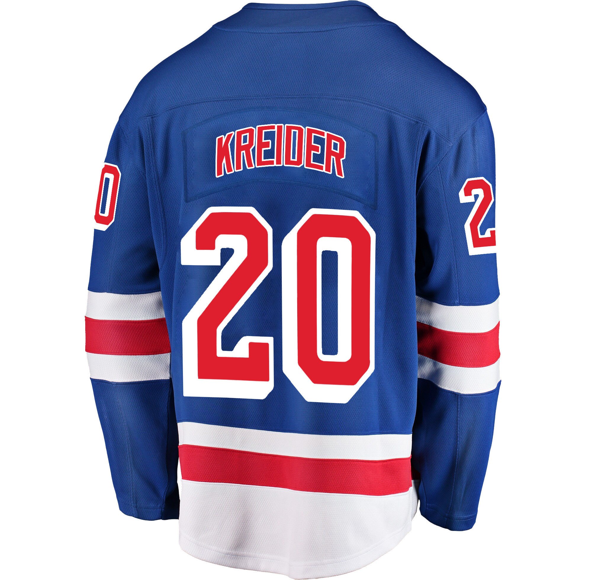 New York Rangers Chris Kreider 20 Home 2022 Stanley Cup Final Breakaway Men Jersey - Blue