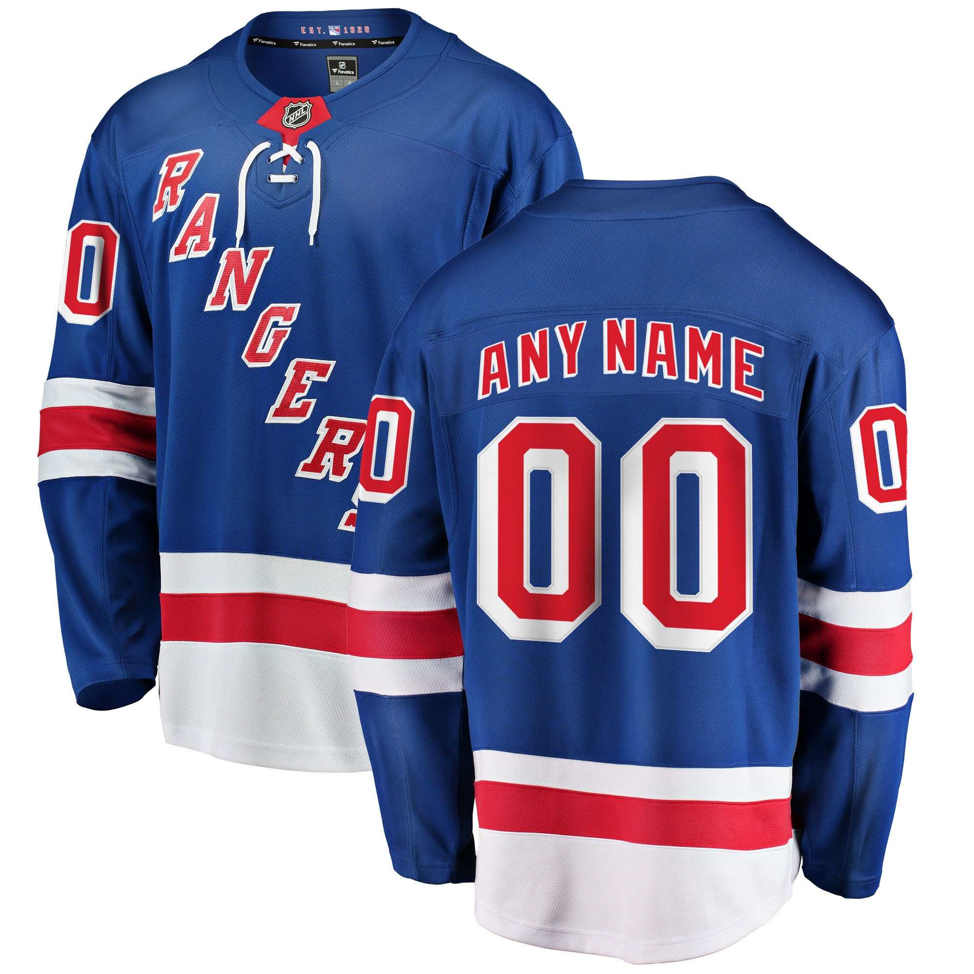 New York Rangers Fanatics Branded Home Breakaway Custom Jersey - Royal Custom Jerseys Nhl