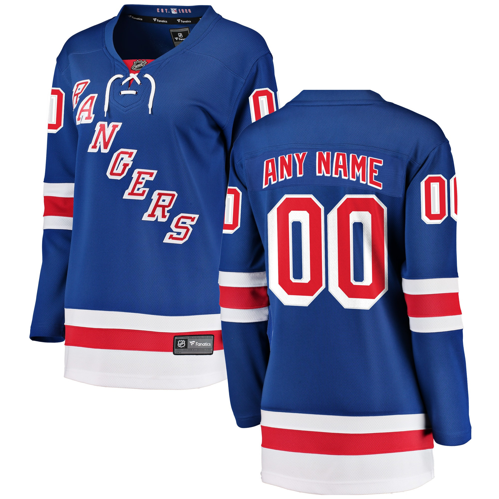 New York Rangers Fanatics Branded Womens Home Breakaway Custom Jersey - Blue Custom Jerseys Nhl