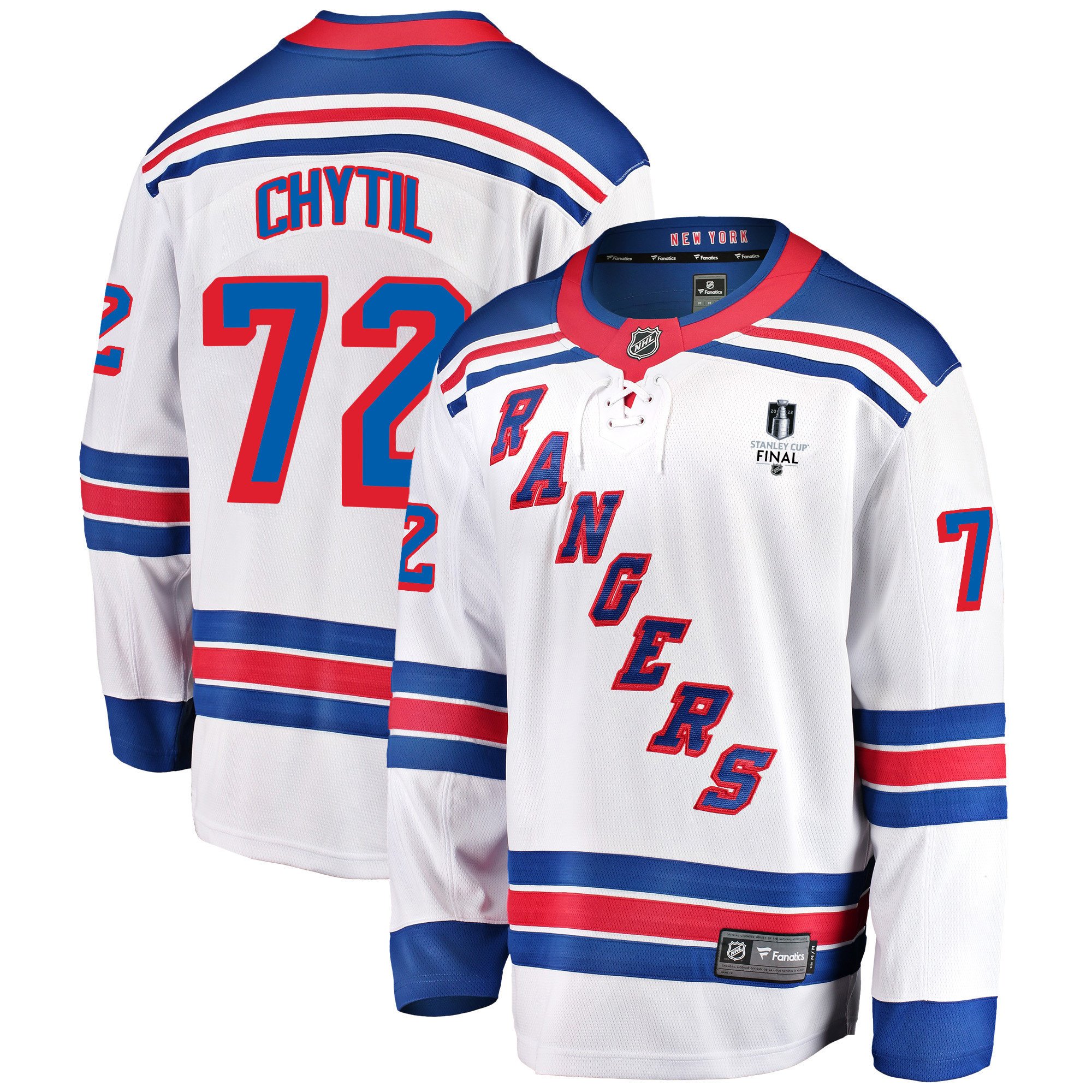 New York Rangers Filip Chytil 72 Away 2022 Stanley Cup Final Breakaway Men Jersey - White