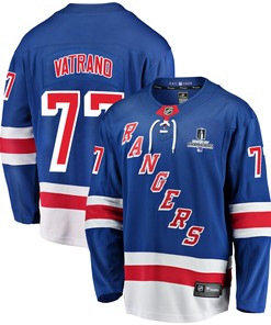 New York Rangers Frank Vatrano 77 Home 2022 Stanley Cup Champions Breakaway Men Jersey - Blue
