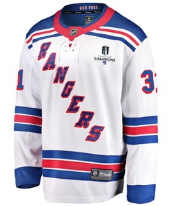 New York Rangers Igor Shesterkin 31 Away 2022 Stanley Cup Champions Breakaway Men Jersey - White
