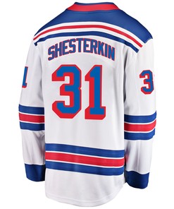 New York Rangers Igor Shesterkin 31 Away 2022 Stanley Cup Champions Breakaway Men Jersey - White