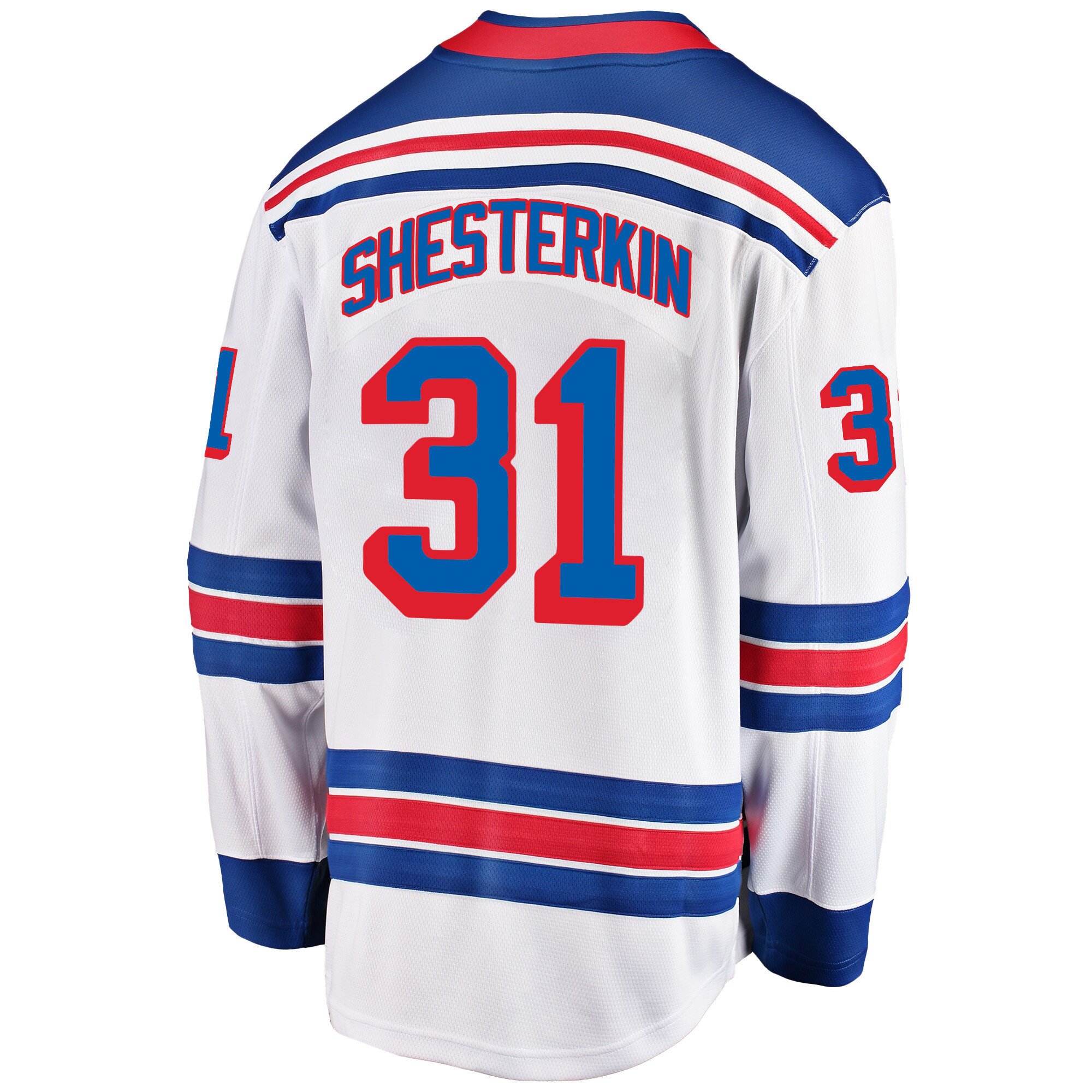 New York Rangers Igor Shesterkin 31 Away 2022 Stanley Cup Final Breakaway Men Jersey - White