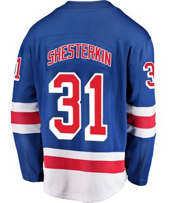 New York Rangers Igor Shesterkin 31 Home 2022 Stanley Cup Champions Breakaway Men Jersey - Blue