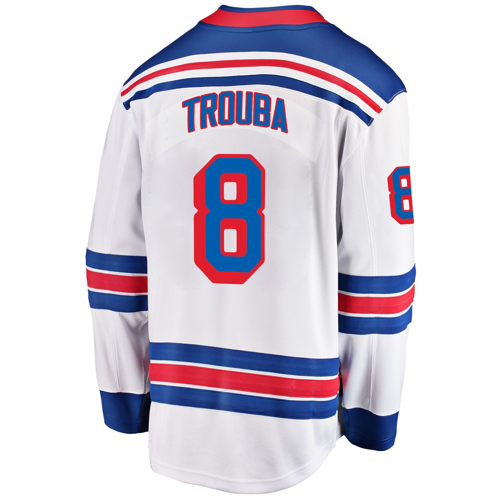 New York Rangers Jacob Trouba 8 Away 2022 Stanley Cup Champions Breakaway Men Jersey - White