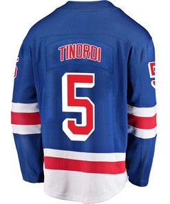 New York Rangers Jarred Tinordi 5 Home 2022 Stanley Cup Final Breakaway Men Jersey - Blue