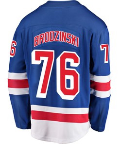 New York Rangers Jonny Brodzinski 76 Home 2022 Stanley Cup Final Breakaway Men Jersey - Blue