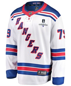 New York Rangers K'Andre Miller 79 Away 2022 Stanley Cup Champions Breakaway Men Jersey - White
