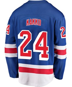 New York Rangers Kaapo Kakko 24 Home 2022 Stanley Cup Champions Breakaway Men Jersey - Blue