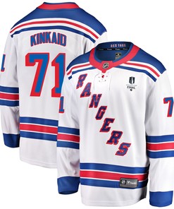 New York Rangers Keith Kinkaid 71 Away 2022 Stanley Cup Final Breakaway Men Jersey - White