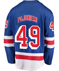 New York Rangers Lauri Pajuniemi 49 Home 2022 Stanley Cup Final Breakaway Men Jersey - Blue