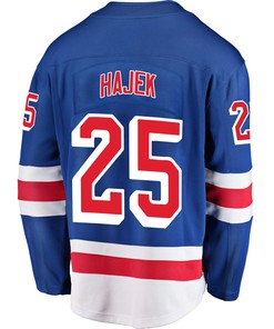 New York Rangers Libor Hajek 25 Home 2022 Stanley Cup Final Breakaway Men Jersey - Blue