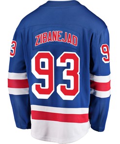 New York Rangers Mika Zibanejad 93 Home 2022 Stanley Cup Final Breakaway Men Jersey - Blue