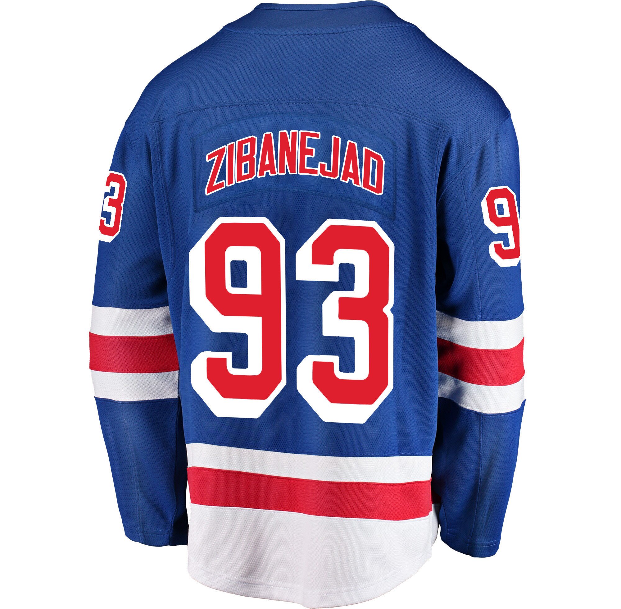 New York Rangers Mika Zibanejad 93 Home 2022 Stanley Cup Final Breakaway Men Jersey - Blue