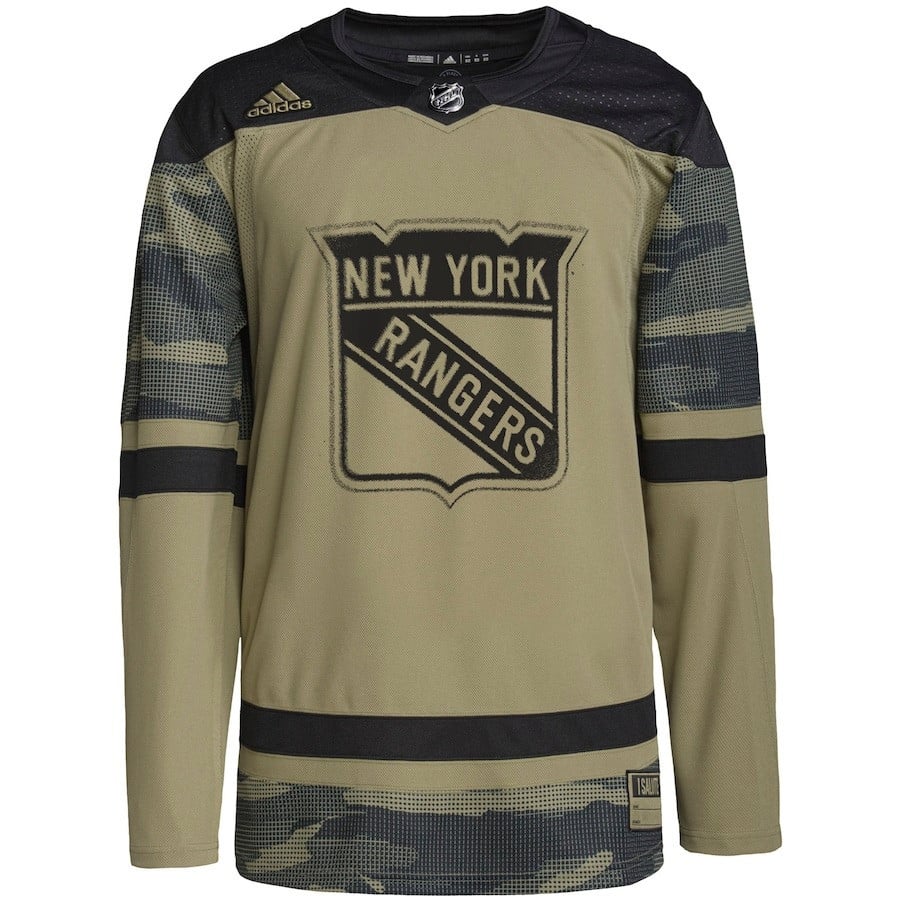 New York Rangers Military Appreciation Team Custom Practice Jersey - Camo