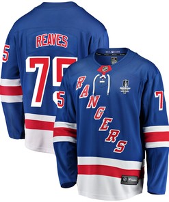 New York Rangers Ryan Reaves 75 Home 2022 Stanley Cup Final Breakaway Men Jersey - Blue