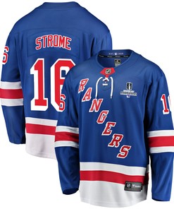 New York Rangers Ryan Strome 16 Home 2022 Stanley Cup Champions Breakaway Men Jersey - Blue