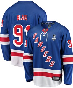 New York Rangers Samuel Blais 91 Home 2022 Stanley Cup Final Breakaway Men Jersey - Blue