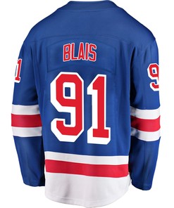 New York Rangers Samuel Blais 91 Home 2022 Stanley Cup Final Breakaway Men Jersey - Blue