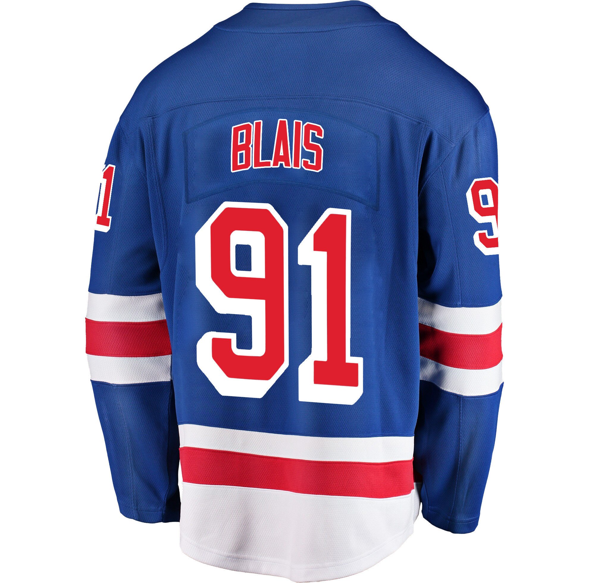 New York Rangers Samuel Blais 91 Home 2022 Stanley Cup Final Breakaway Men Jersey - Blue