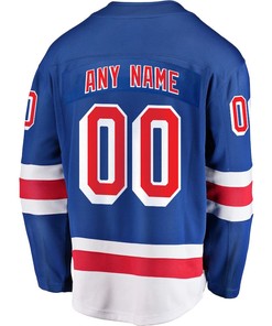 New York Rangers Stanley Cup 2023 Playoffs Patch Home Breakaway Custom Men Jersey - Blue