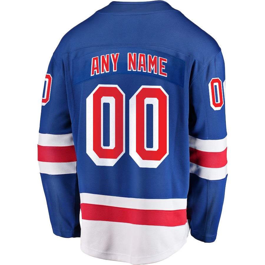 New York Rangers Stanley Cup 2023 Playoffs Patch Home Breakaway Custom Men Jersey - Blue