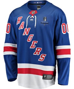 New York Rangers Stanley Cup 2023 Playoffs Patch Home Breakaway Custom Men Jersey - Blue