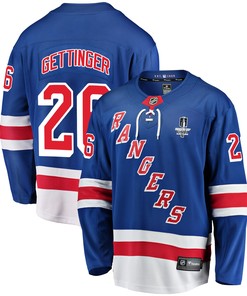 New York Rangers Tim Gettinger 26 Home 2022 Stanley Cup Final Breakaway Men Jersey - Blue