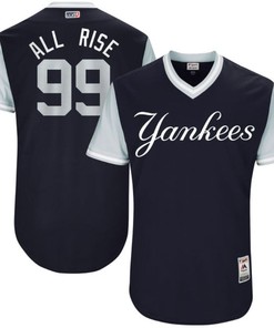 New York Yankee Aaron Judge All Rise #99 Mlb Nickname Brandedition Black Jersey